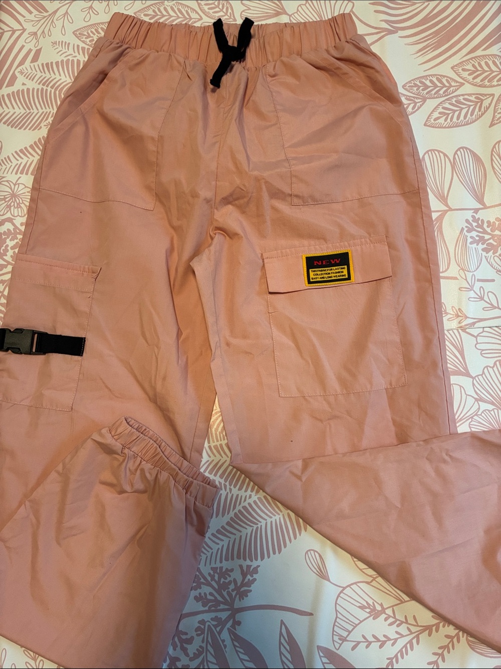 SHEIN Pink Cargo Jogger Pants with Utility Pockets